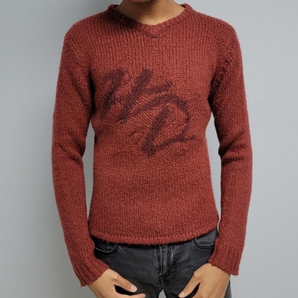 Harley Davidson Acrylic‎ Cable Knit Sweater Womens Medium Vintage Pullover